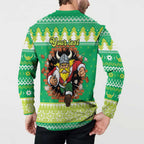 Santa Raiders Personalized Button Sweatshirt Christmas Rugby League Spirit - Aussie Hoodie