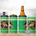 Santa Raiders Personalized 4 in 1 Can Cooler Tumbler Christmas Rugby League Spirit - Aussie Hoodie