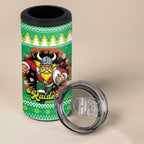 Santa Raiders Personalized 4 in 1 Can Cooler Tumbler Christmas Rugby League Spirit - Aussie Hoodie