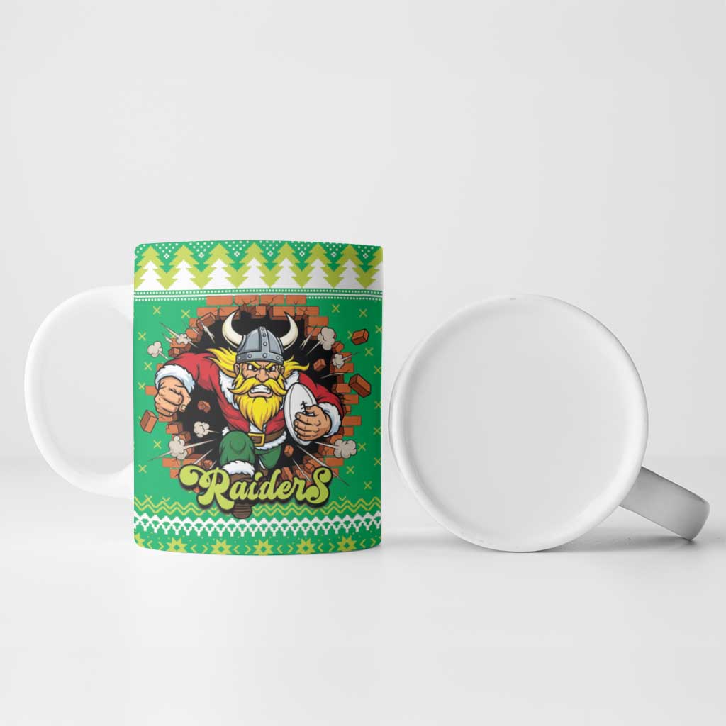 Santa Raiders Personalized Ceramic Mug Christmas Rugby League Spirit - Aussie Hoodie