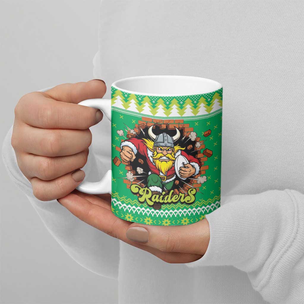 Santa Raiders Personalized Ceramic Mug Christmas Rugby League Spirit - Aussie Hoodie