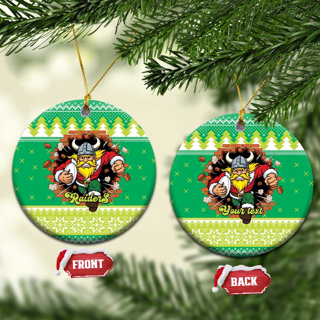 Santa Raiders Personalized Ceramic Ornament Christmas Rugby League Spirit - Aussie Hoodie