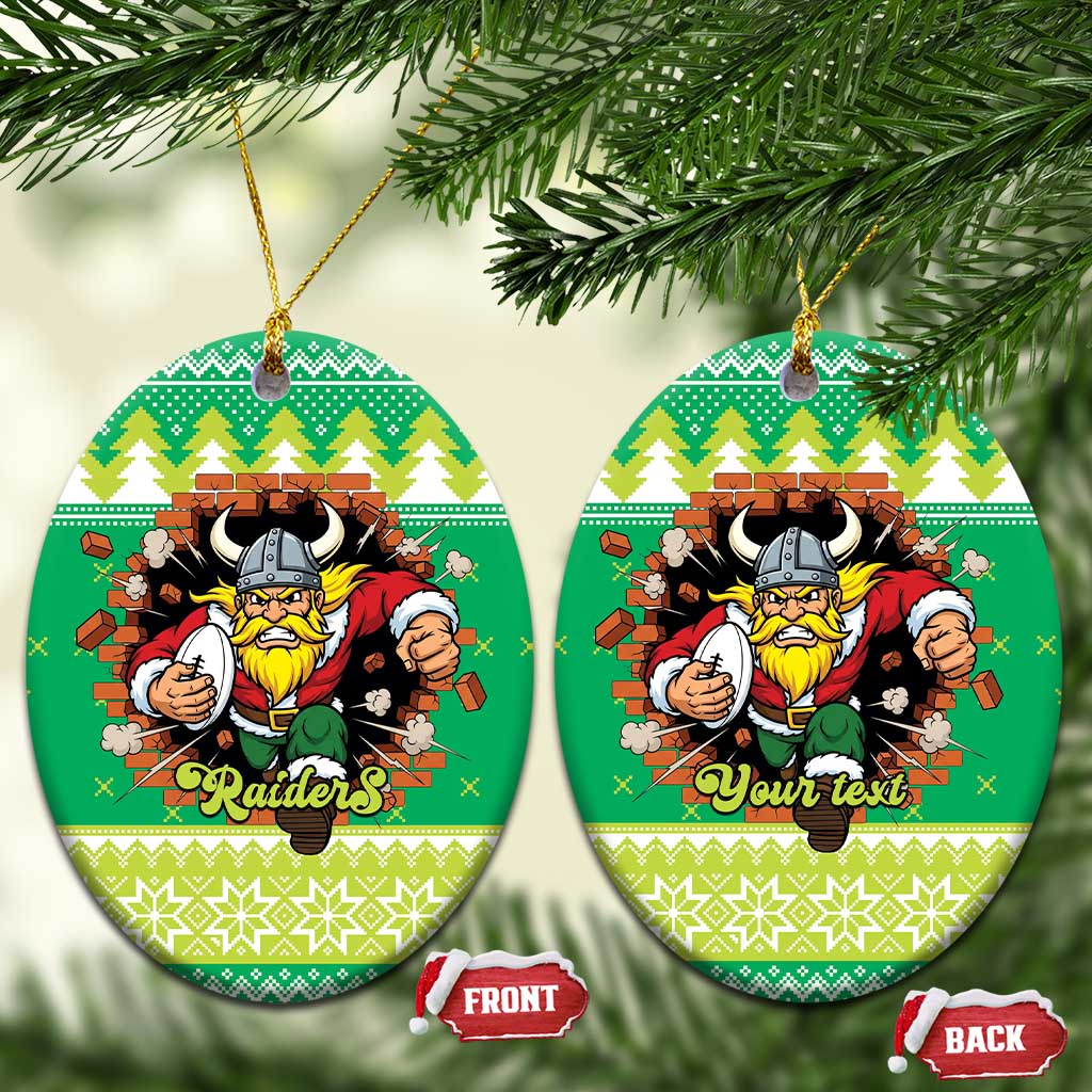 Santa Raiders Personalized Ceramic Ornament Christmas Rugby League Spirit - Aussie Hoodie