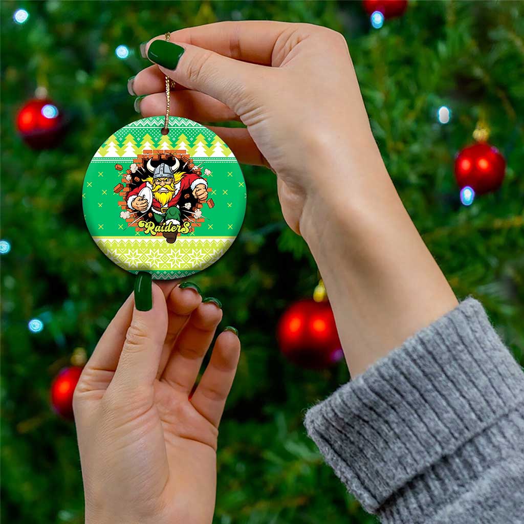 Santa Raiders Personalized Ceramic Ornament Christmas Rugby League Spirit - Aussie Hoodie