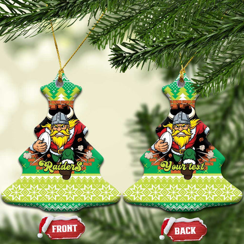 Santa Raiders Personalized Ceramic Ornament Christmas Rugby League Spirit - Aussie Hoodie