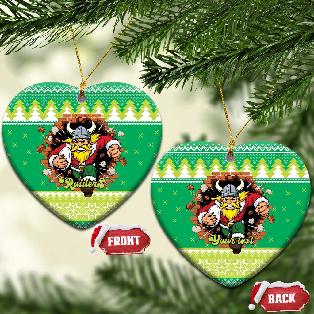 Santa Raiders Personalized Ceramic Ornament Christmas Rugby League Spirit - Aussie Hoodie