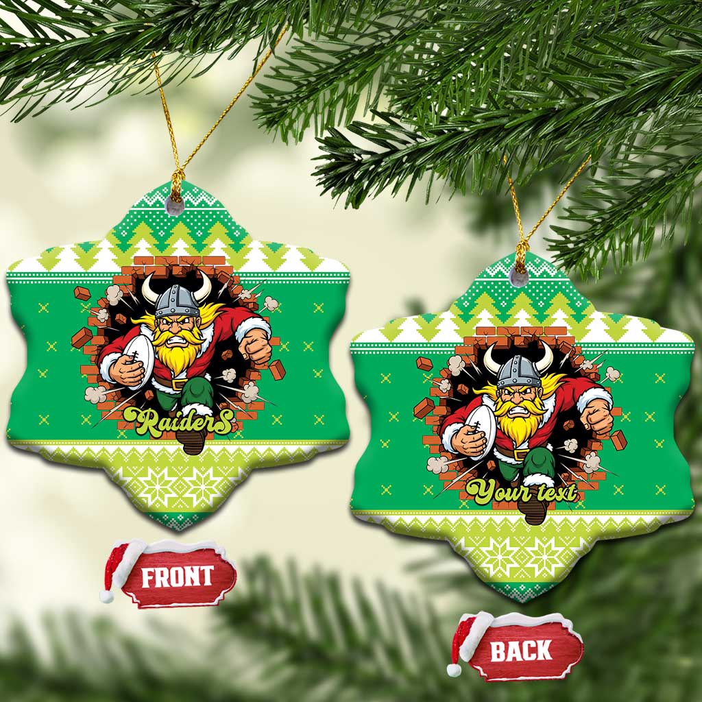 Santa Raiders Personalized Ceramic Ornament Christmas Rugby League Spirit - Aussie Hoodie