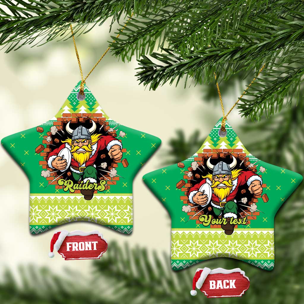 Santa Raiders Personalized Ceramic Ornament Christmas Rugby League Spirit - Aussie Hoodie