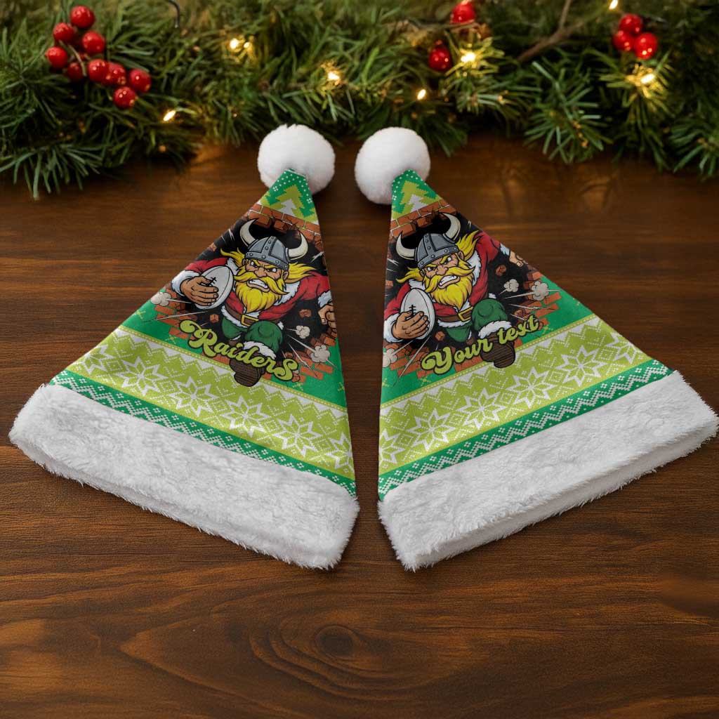 Santa Raiders Personalized Christmas Santa Hat Christmas Rugby League Spirit - Aussie Hoodie