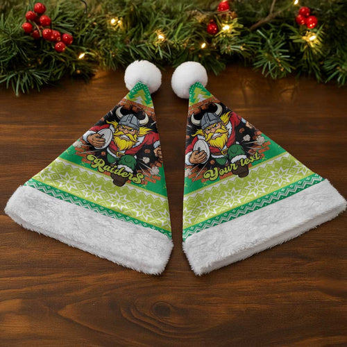 Santa Raiders Personalized Christmas Santa Hat Christmas Rugby League Spirit - Aussie Hoodie