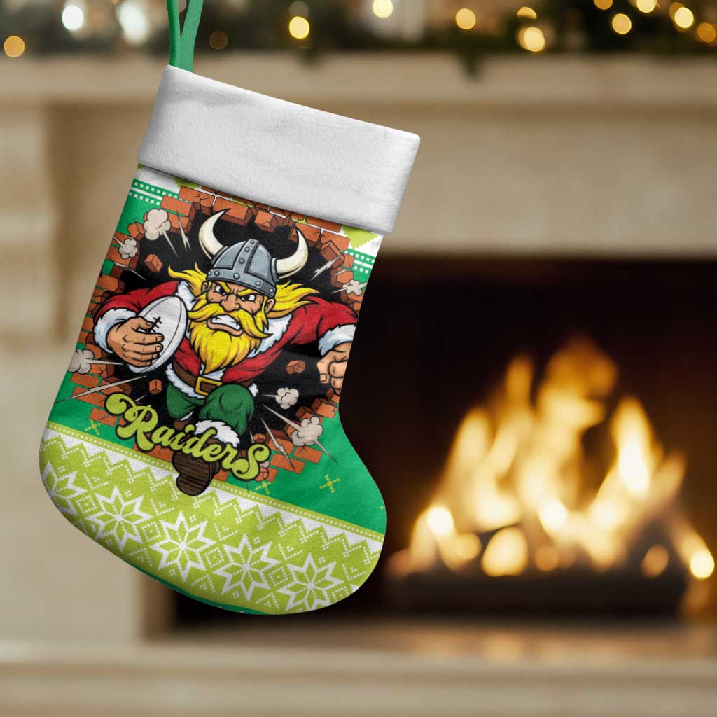 Santa Raiders Personalized Christmas Stocking Christmas Rugby League Spirit - Aussie Hoodie