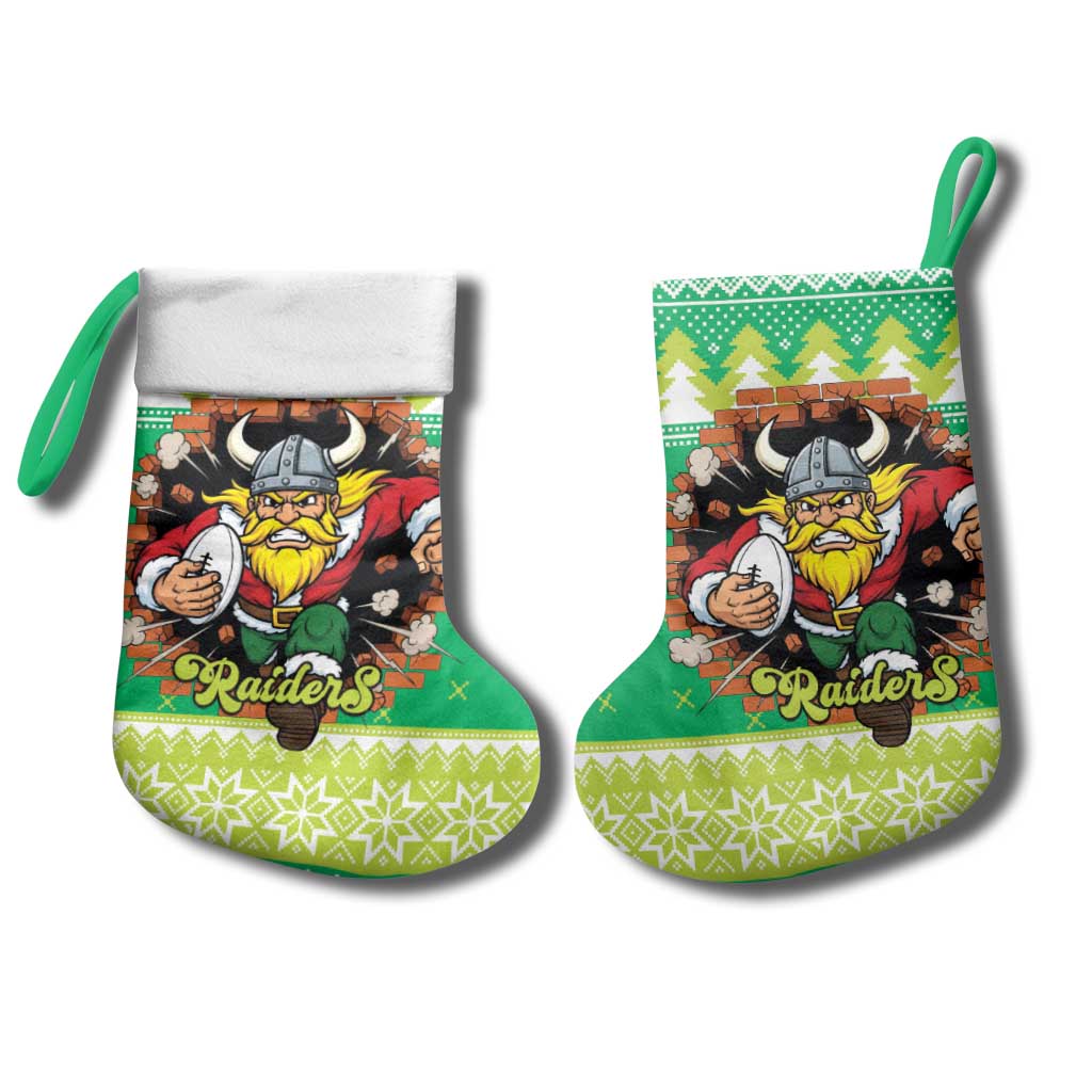 Santa Raiders Personalized Christmas Stocking Christmas Rugby League Spirit - Aussie Hoodie