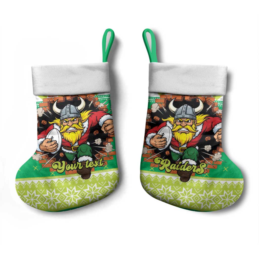 Santa Raiders Personalized Christmas Stocking Christmas Rugby League Spirit - Aussie Hoodie