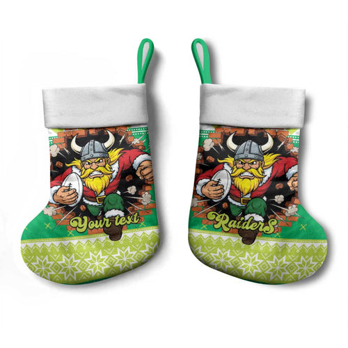 Santa Raiders Personalized Christmas Stocking Christmas Rugby League Spirit - Aussie Hoodie