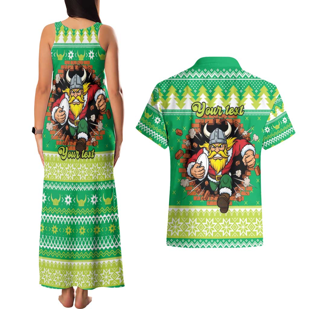 Santa Raiders Personalized Couples Matching Tank Maxi Dress and Hawaiian Shirt Christmas Rugby League Spirit - Aussie Hoodie