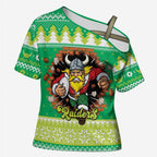 Santa Raiders Personalized Cross Shoulder Shirt Christmas Rugby League Spirit - Aussie Hoodie