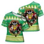 Santa Raiders Personalized Cross Shoulder Shirt Christmas Rugby League Spirit - Aussie Hoodie