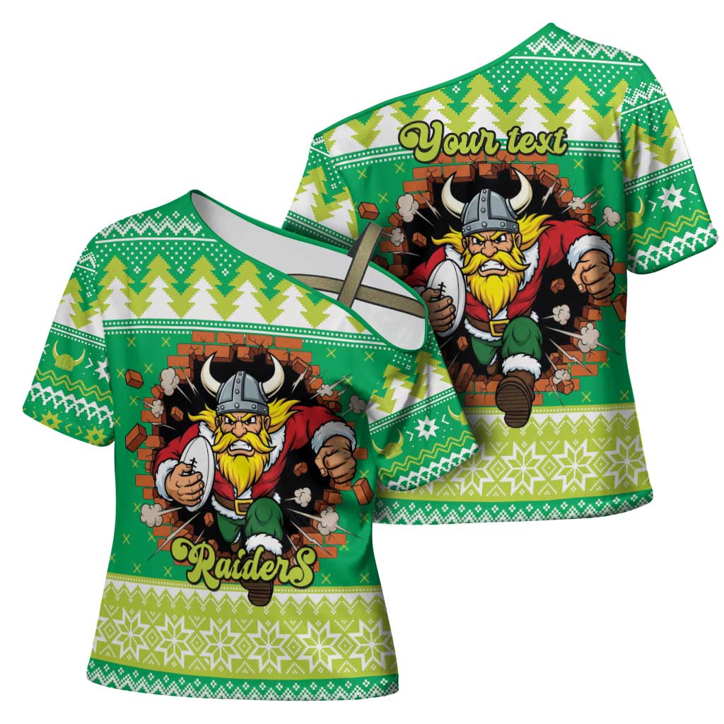 Santa Raiders Personalized Cross Shoulder Shirt Christmas Rugby League Spirit - Aussie Hoodie