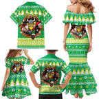 Santa Raiders Personalized Family Matching Mermaid Dress and Hawaiian Shirt Christmas Rugby League Spirit - Aussie Hoodie