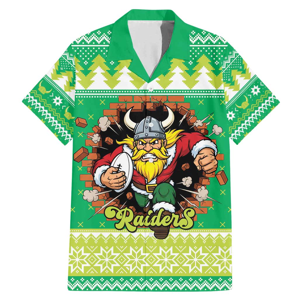 Santa Raiders Personalized Family Matching Mermaid Dress and Hawaiian Shirt Christmas Rugby League Spirit - Aussie Hoodie