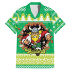 Santa Raiders Personalized Family Matching Mermaid Dress and Hawaiian Shirt Christmas Rugby League Spirit - Aussie Hoodie