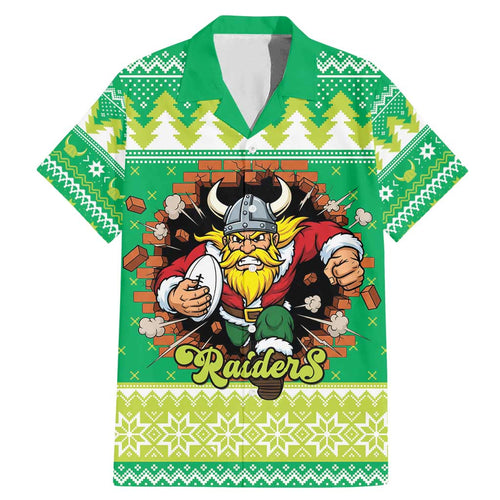 Santa Raiders Personalized Family Matching Mermaid Dress and Hawaiian Shirt Christmas Rugby League Spirit - Aussie Hoodie