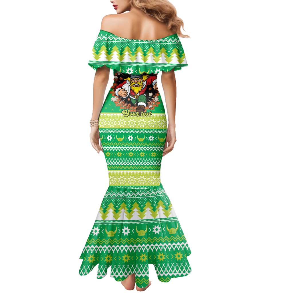 Santa Raiders Personalized Family Matching Mermaid Dress and Hawaiian Shirt Christmas Rugby League Spirit - Aussie Hoodie