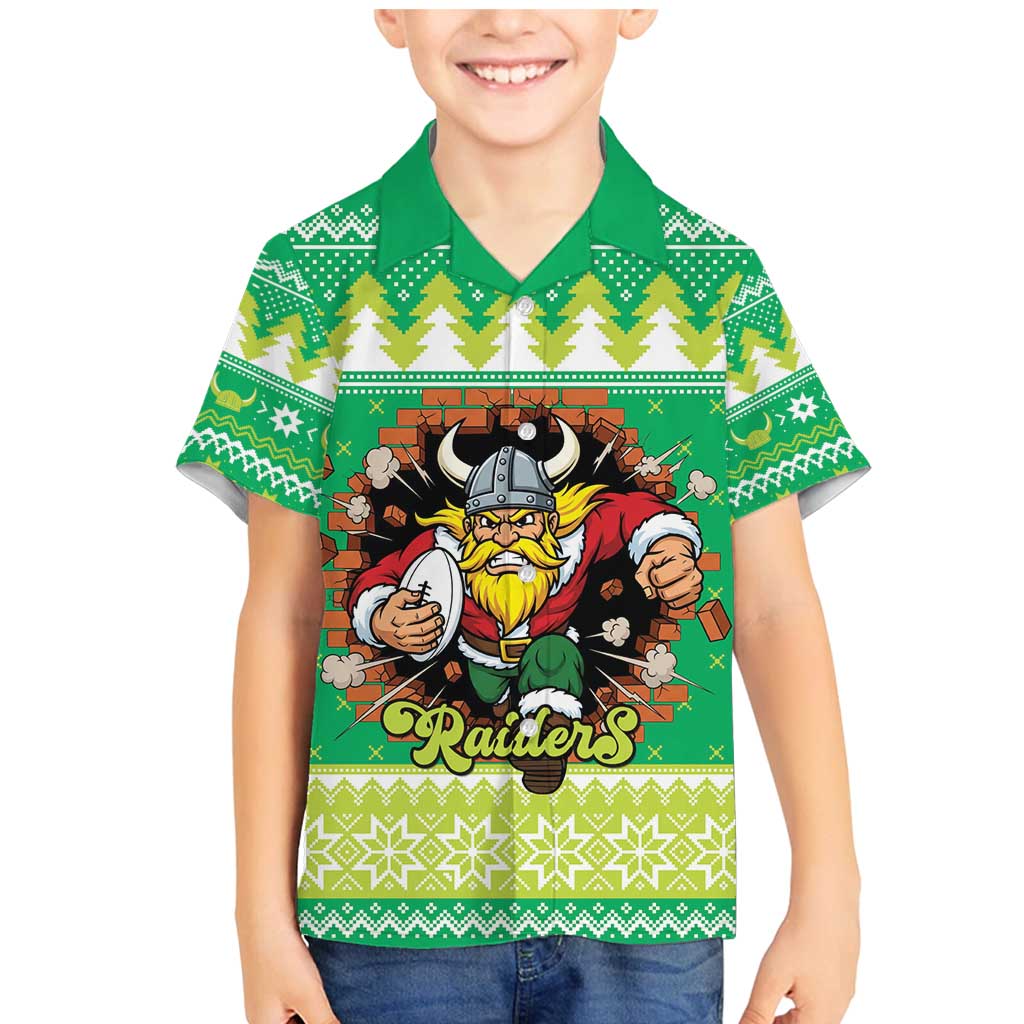 Santa Raiders Personalized Family Matching Mermaid Dress and Hawaiian Shirt Christmas Rugby League Spirit - Aussie Hoodie