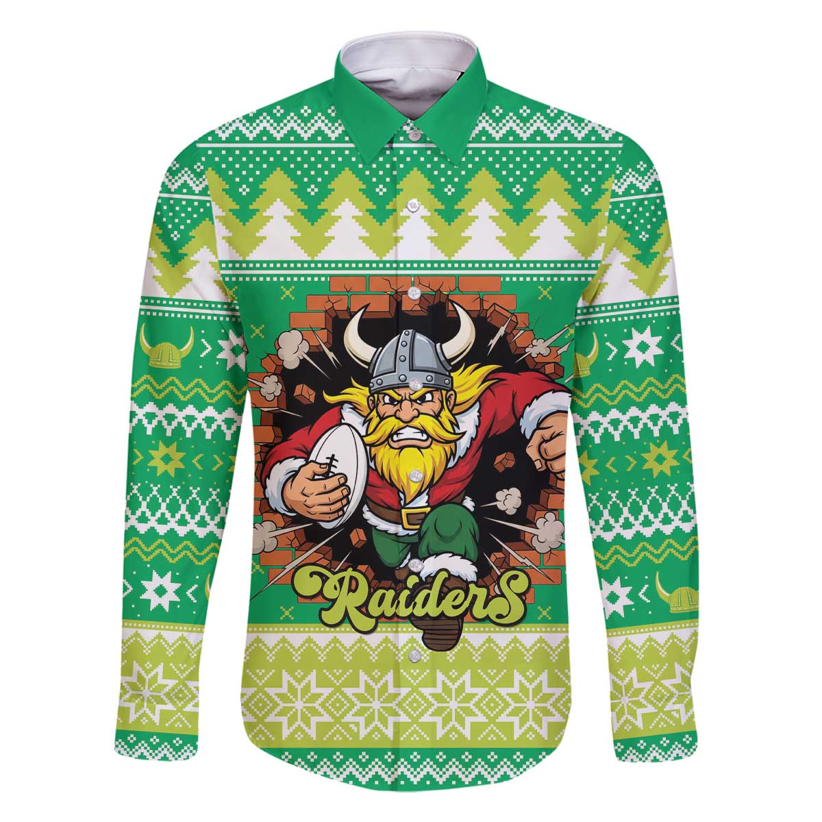 Santa Raiders Personalized Family Matching Off The Shoulder Long Sleeve Dress and Hawaiian Shirt Christmas Rugby League Spirit - Aussie Hoodie