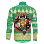 Santa Raiders Personalized Family Matching Off The Shoulder Long Sleeve Dress and Hawaiian Shirt Christmas Rugby League Spirit - Aussie Hoodie