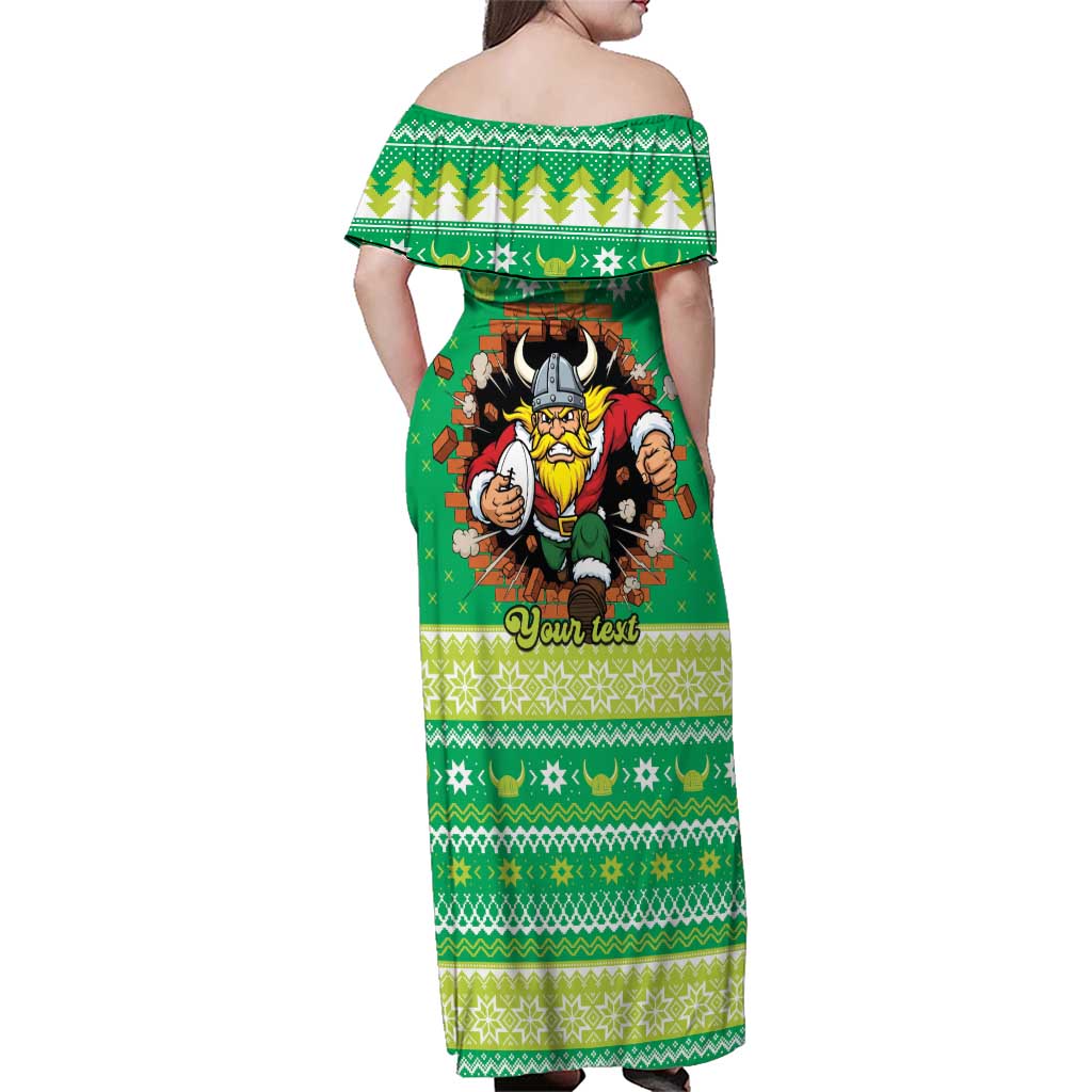 Santa Raiders Personalized Family Matching Off Shoulder Maxi Dress and Hawaiian Shirt Christmas Rugby League Spirit - Aussie Hoodie
