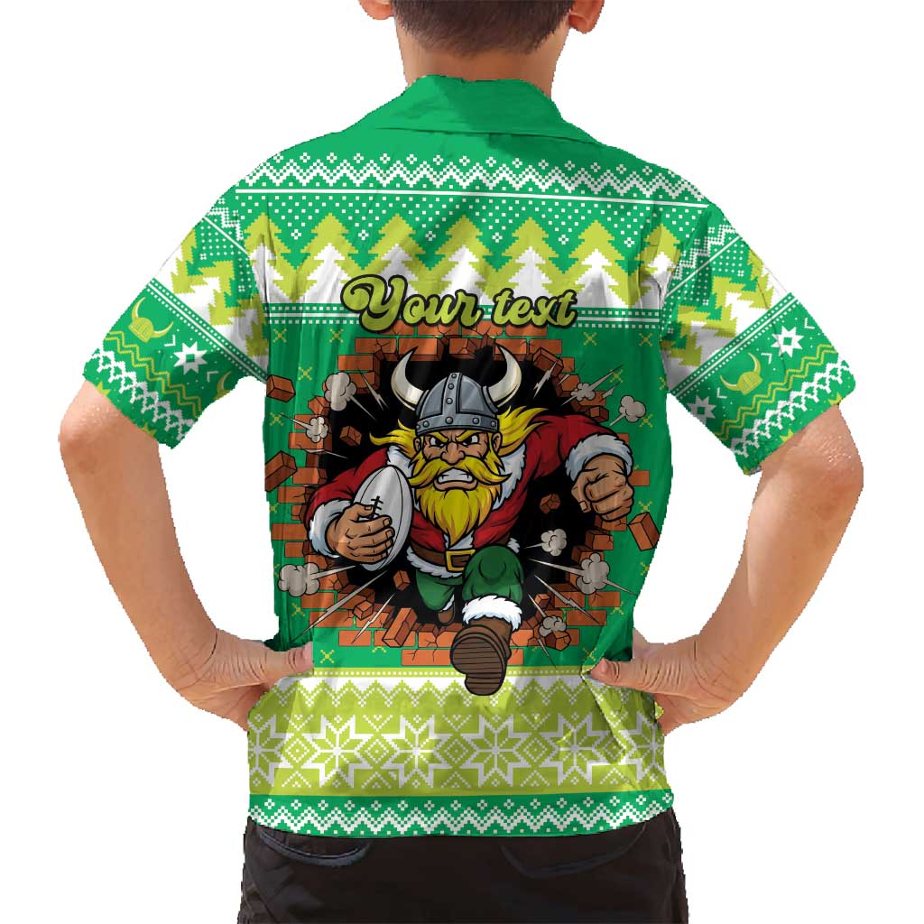 Santa Raiders Personalized Family Matching Off Shoulder Short Dress and Hawaiian Shirt Christmas Rugby League Spirit - Aussie Hoodie
