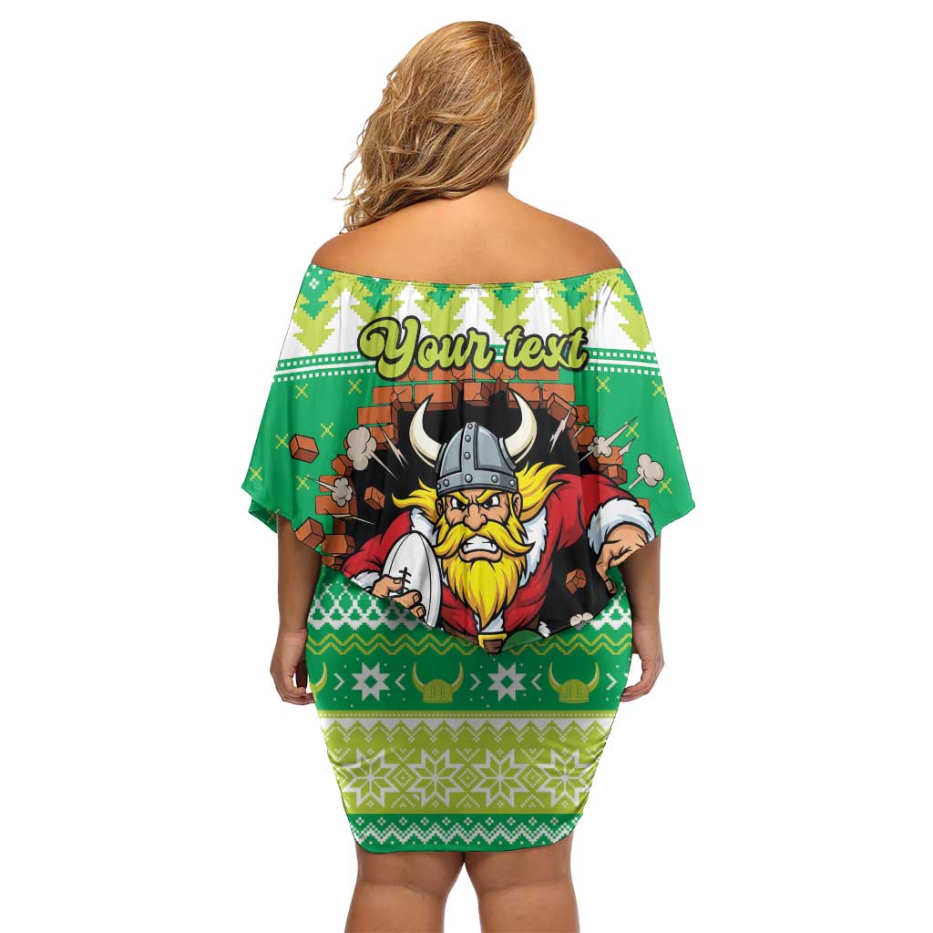 Santa Raiders Personalized Family Matching Off Shoulder Short Dress and Hawaiian Shirt Christmas Rugby League Spirit - Aussie Hoodie