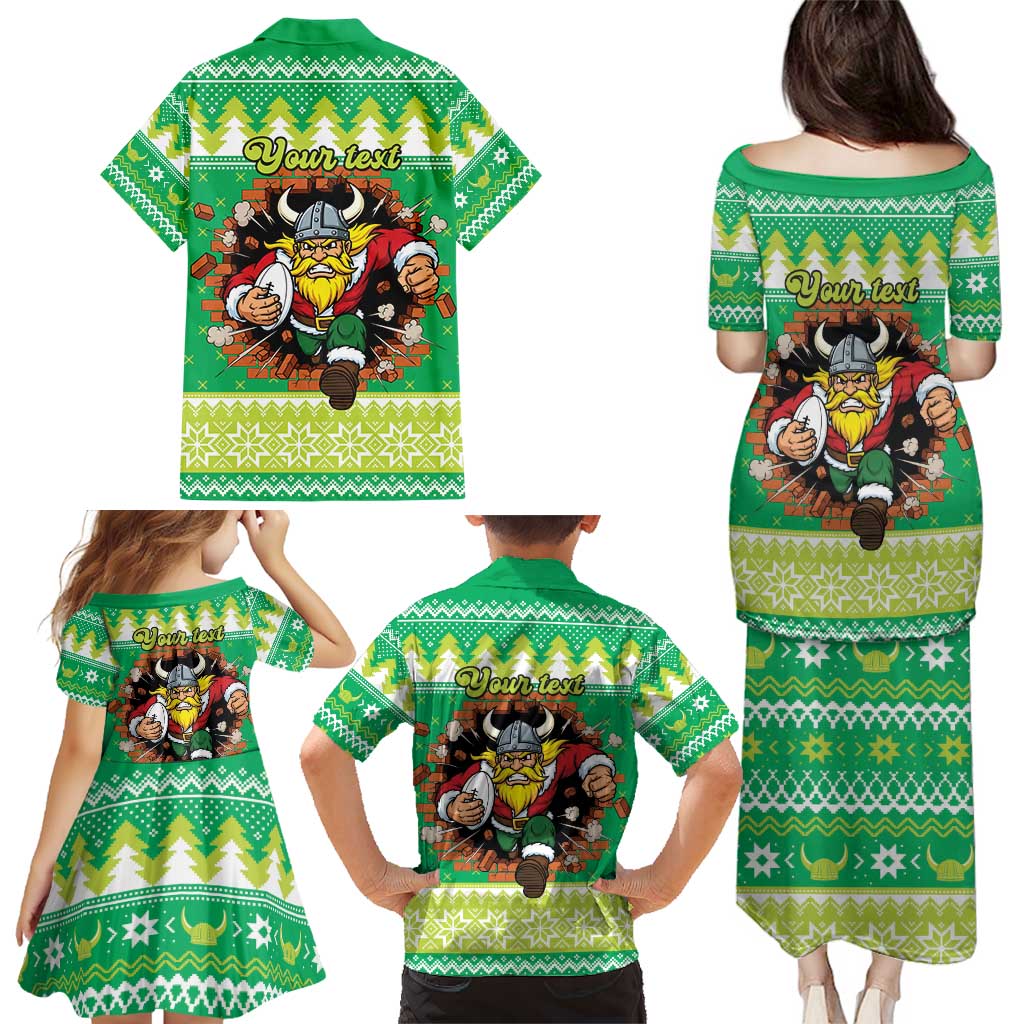 Santa Raiders Personalized Family Matching Puletasi and Hawaiian Shirt Christmas Rugby League Spirit - Aussie Hoodie
