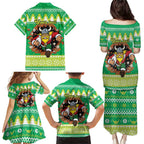 Santa Raiders Personalized Family Matching Puletasi and Hawaiian Shirt Christmas Rugby League Spirit - Aussie Hoodie
