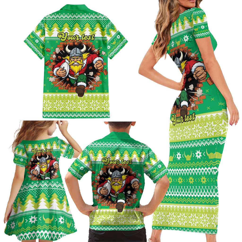 Santa Raiders Personalized Family Matching Short Sleeve Bodycon Dress and Hawaiian Shirt Christmas Rugby League Spirit - Aussie Hoodie
