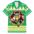 Santa Raiders Personalized Family Matching Short Sleeve Bodycon Dress and Hawaiian Shirt Christmas Rugby League Spirit - Aussie Hoodie