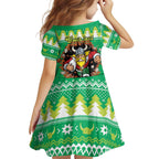 Santa Raiders Personalized Family Matching Summer Maxi Dress and Hawaiian Shirt Christmas Rugby League Spirit - Aussie Hoodie