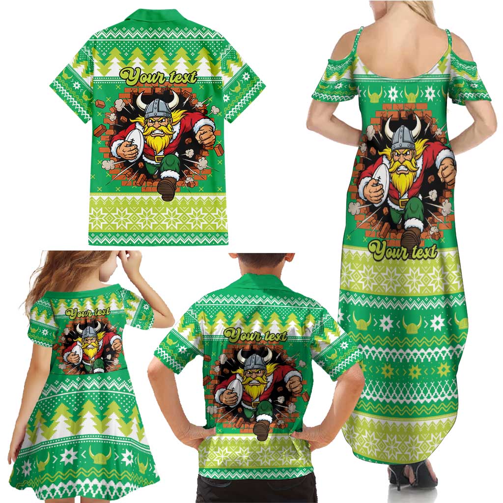 Santa Raiders Personalized Family Matching Summer Maxi Dress and Hawaiian Shirt Christmas Rugby League Spirit - Aussie Hoodie