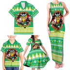 Santa Raiders Personalized Family Matching Tank Maxi Dress and Hawaiian Shirt Christmas Rugby League Spirit - Aussie Hoodie