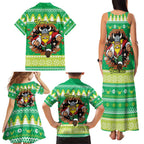 Santa Raiders Personalized Family Matching Tank Maxi Dress and Hawaiian Shirt Christmas Rugby League Spirit - Aussie Hoodie