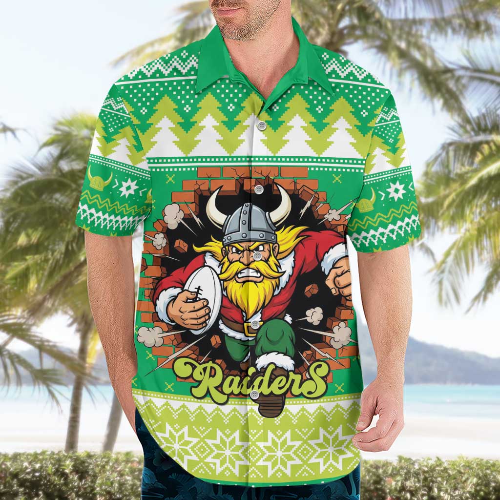 Santa Raiders Personalized Hawaiian Shirt Christmas Rugby League Spirit - Aussie Hoodie