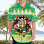 Santa Raiders Personalized Hawaiian Shirt Christmas Rugby League Spirit - Aussie Hoodie