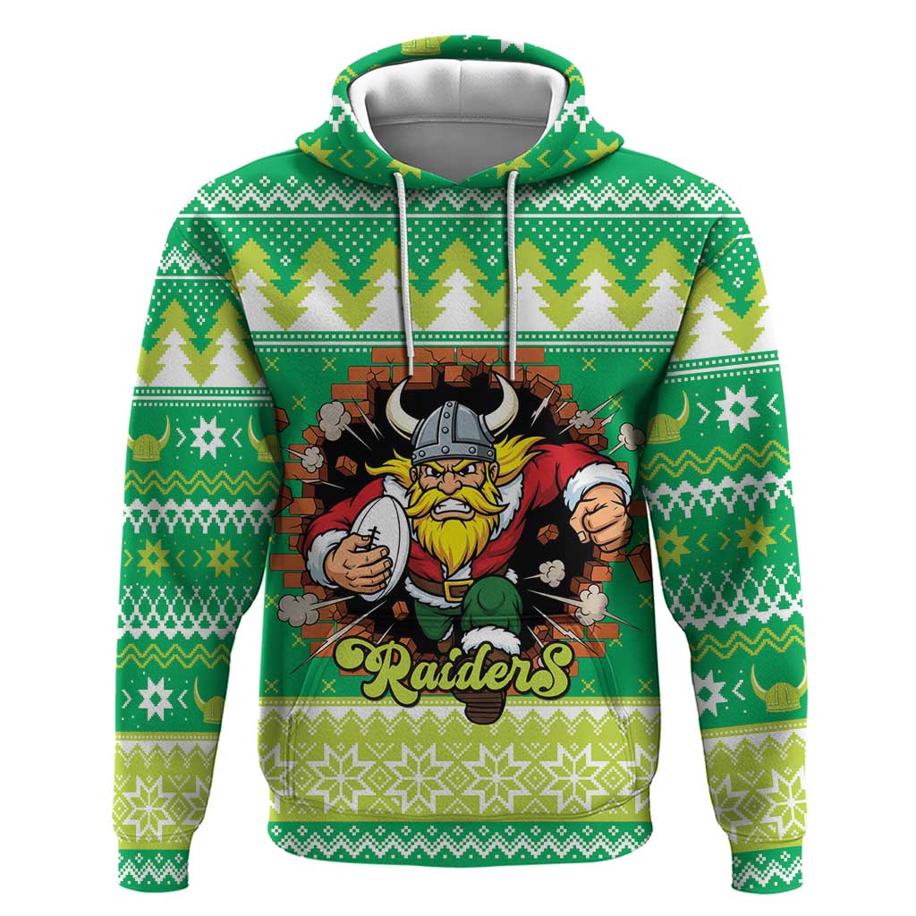 Santa Raiders Personalized Hoodie Christmas Rugby League Spirit - Aussie Hoodie