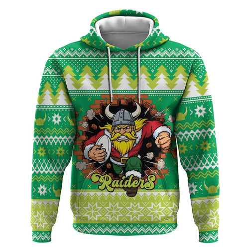Santa Raiders Personalized Hoodie Christmas Rugby League Spirit - Aussie Hoodie