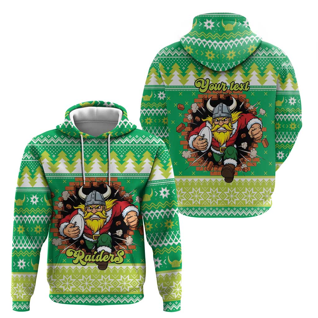 Santa Raiders Personalized Hoodie Christmas Rugby League Spirit - Aussie Hoodie