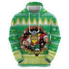 Santa Raiders Personalized Hoodie Christmas Rugby League Spirit - Aussie Hoodie