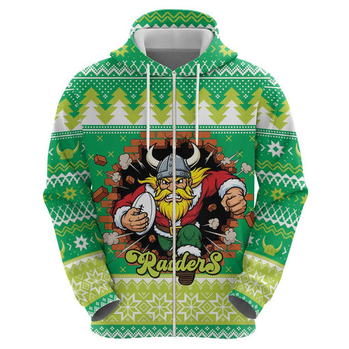 Santa Raiders Personalized Hoodie Christmas Rugby League Spirit - Aussie Hoodie