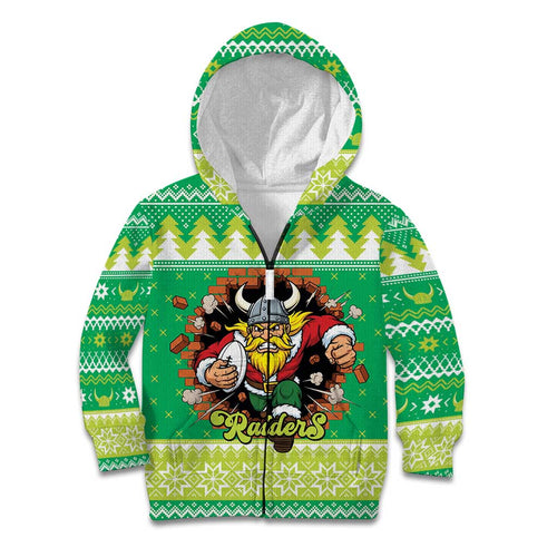 Santa Raiders Personalized Kid Hoodie Christmas Rugby League Spirit - Aussie Hoodie