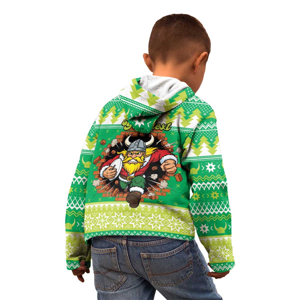 Santa Raiders Personalized Kid Hoodie Christmas Rugby League Spirit - Aussie Hoodie